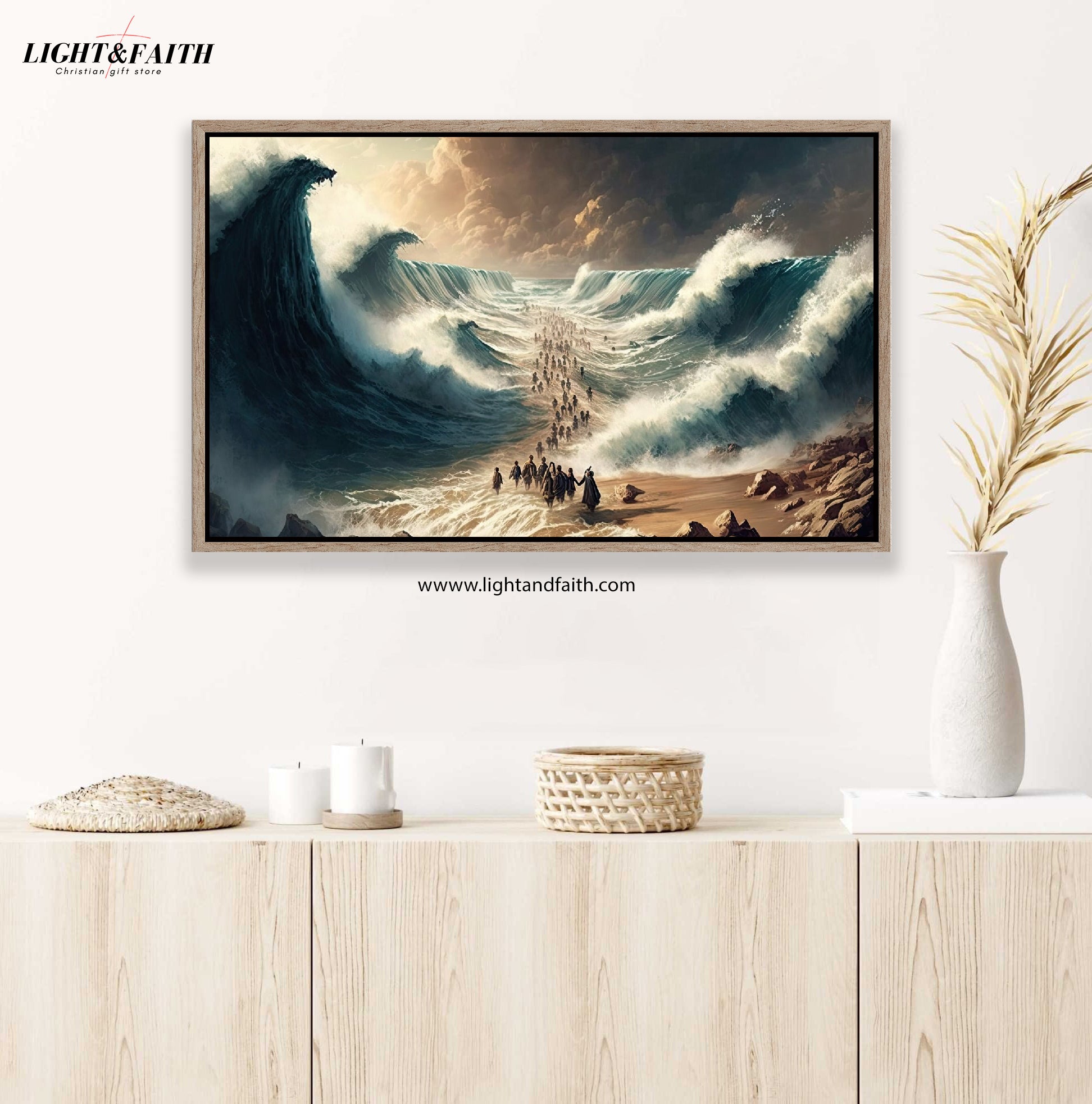 Moses Parting the Red Sea Poster, Jesus Bible Art, Modern Bible Poster, Christian Poster, Home decor wall art, boho scripture